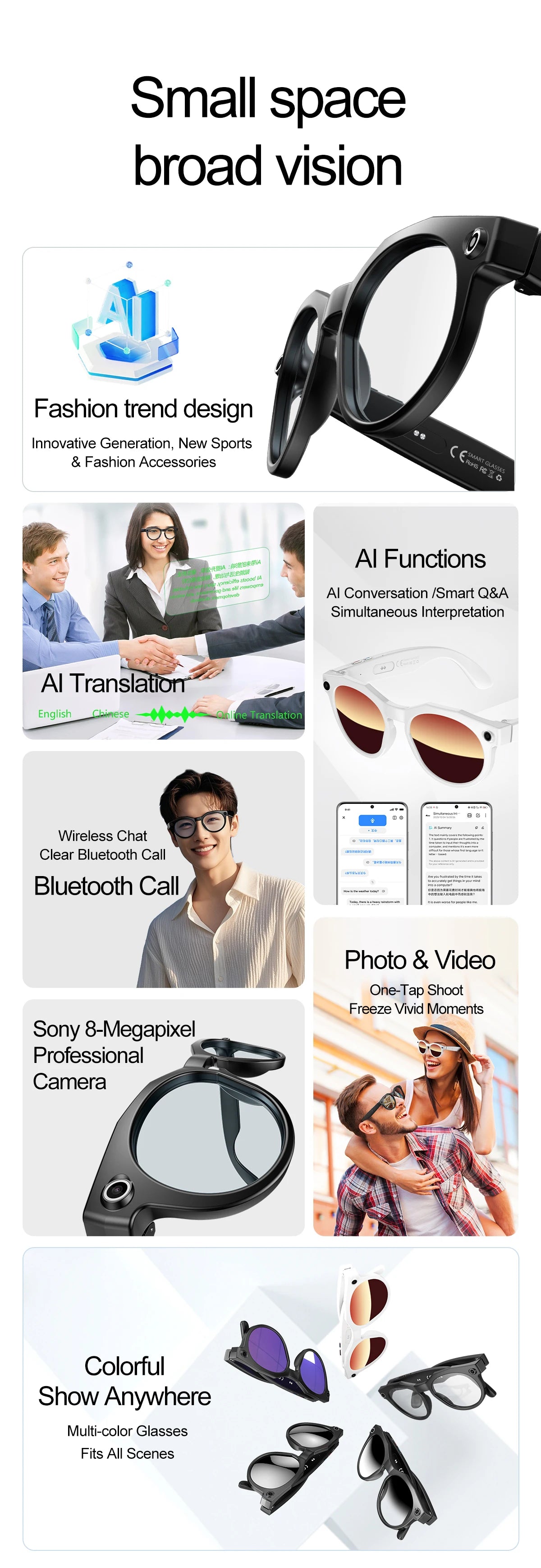 New Camera AI Smart Glasses