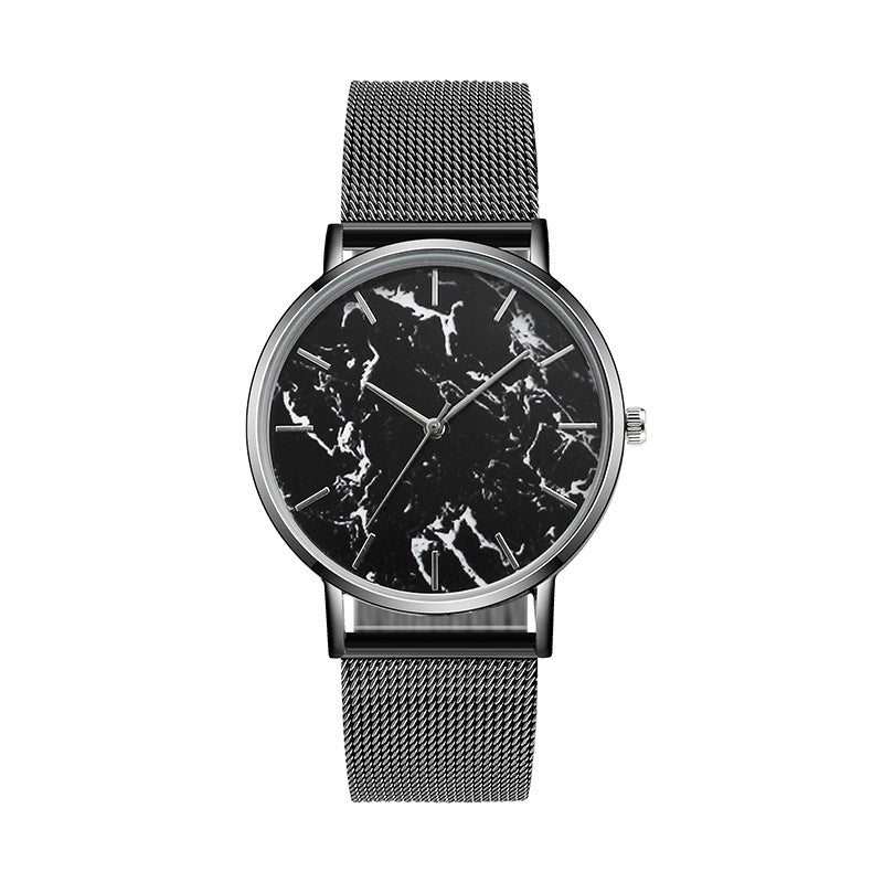 Fashion Rose Gold Mesh Band Creative Marble Female Wristwatch Luxury Women Quartz Watches